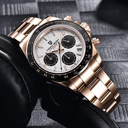 Pagani Design PD-1644 | Luxury | Meca-quartz Movement (SeikoVK63) | Stainless Steel Men's 40MM Watch (Daytona) -  Rosè Gold