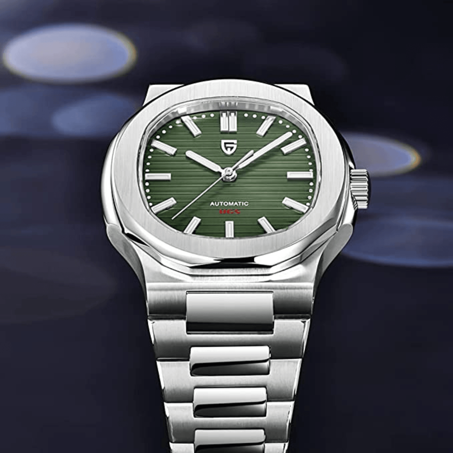 Pagani Design PD-1728 Nautilus Homage Automatic Movement (ST6) | Stainless Steel Dial Men's 40MM Watch | Green Dial