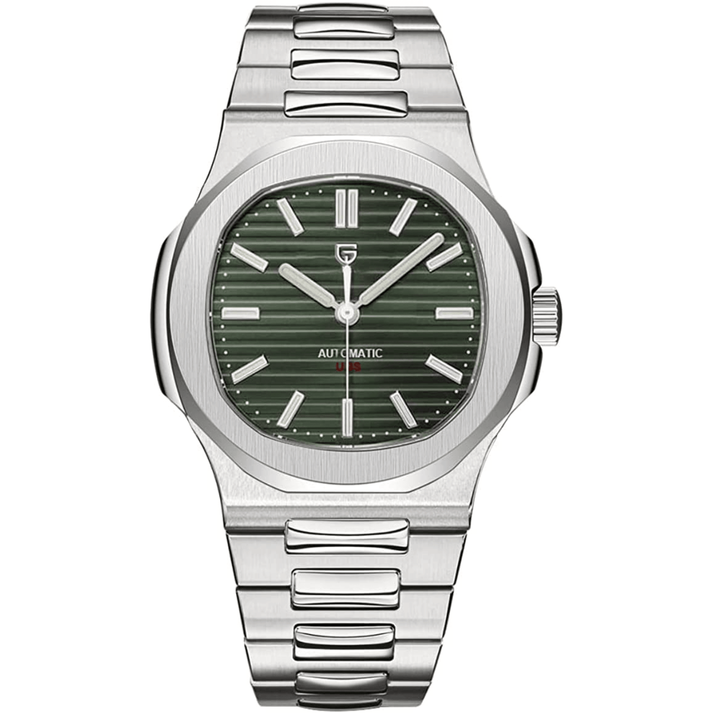 Pagani Design PD-1728 Nautilus Homage Automatic Movement (ST6) | Stainless Steel Dial Men's 40MM Watch | Green Dial